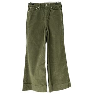 J.Crew Petite Green Wide Leg Corduroy Pants Size P27